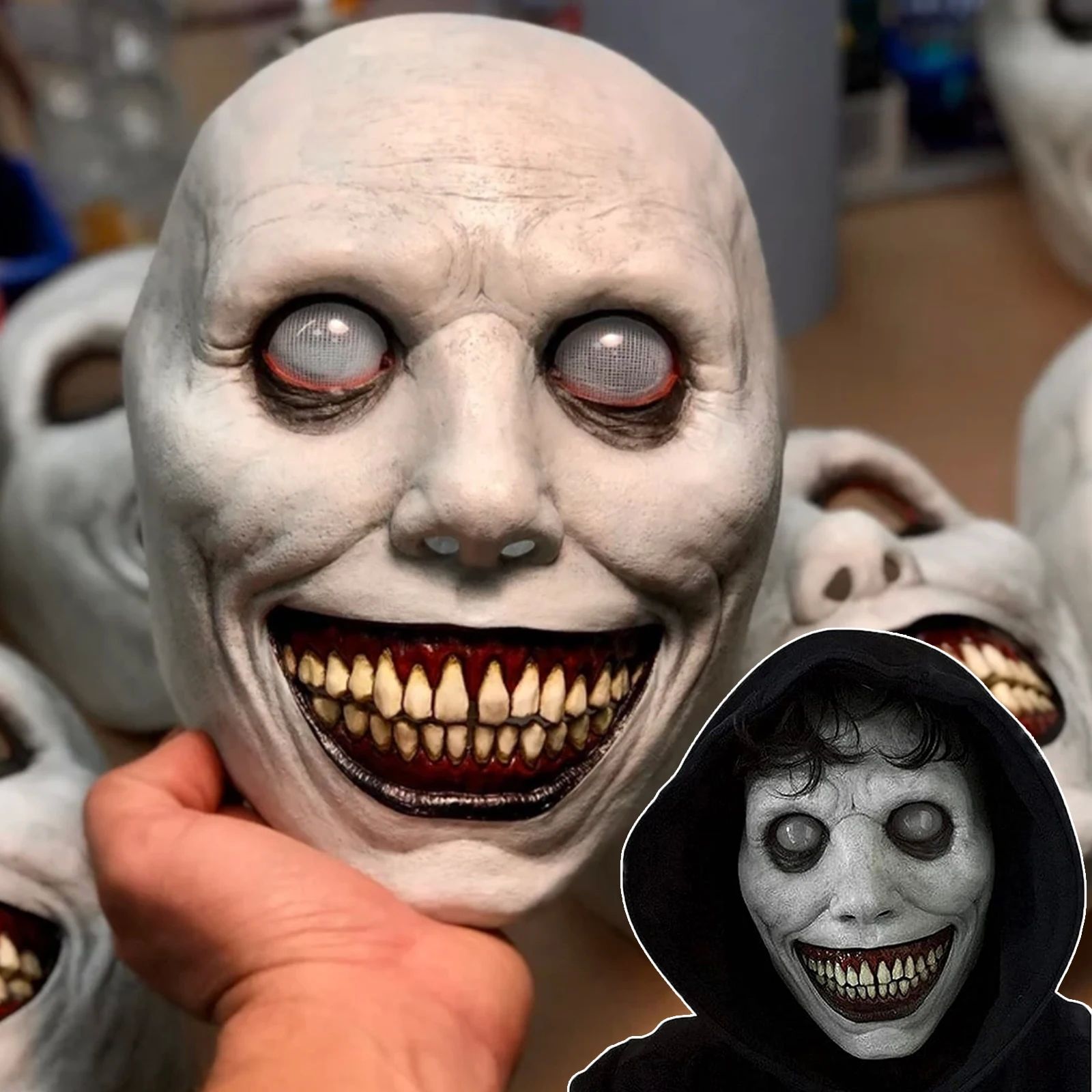 Horror The Exorcist Smiling Face Demon Mask Cosplay Evil Cre