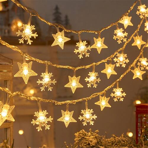Christmas Tree Snowflake LED String Lights Banner Christmas