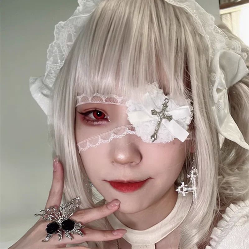 Halloween Punk Gothic Cross Eye Mask Cosplay Lolita Eye Patc
