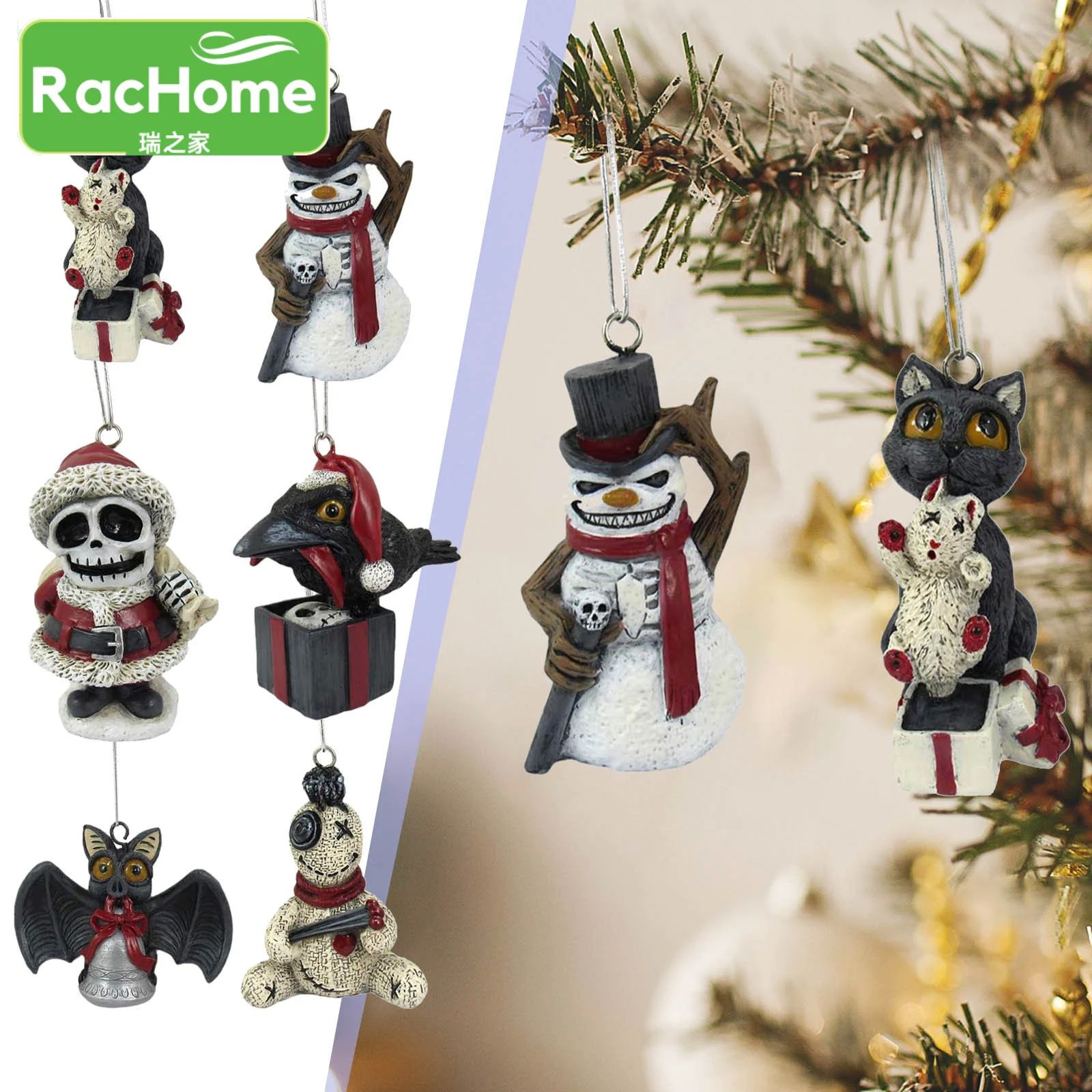 Acrylic flat 2D not 3D car pendants creative scary snowman p