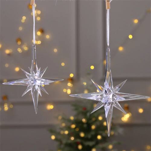 Christmas Hanging Snowflakes Decoration Acrylic Icicle Cryst