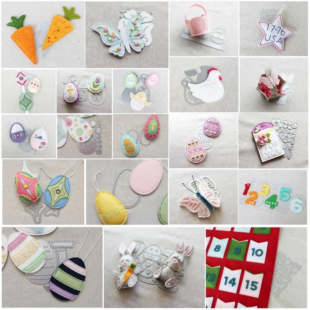 Butterfly Bitty Basket Carrot Egg Metal Cutting Dies DIY Dec