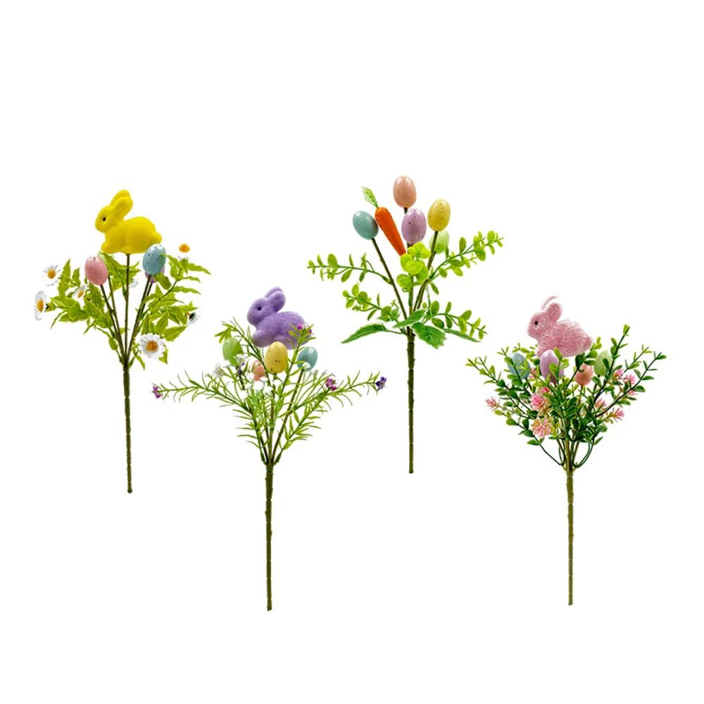 Easter Decoration Artificial Egg Rabbit Flower Branch Colorf