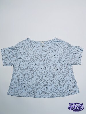 不退换货 乐天官网rivet家拆标满印喵喵可可爱爱短款短袖T恤