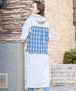 不退换货 乐天官网Titicaca森女系假两件拼接编织线五分袖连身裙