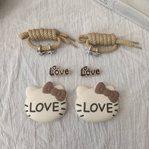 洞洞鞋配饰女生diy LOVE猫 儿童立体时尚百搭可爱可拆卸鞋花配件