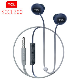 有线耳机半入耳式 原装 TCL SOCL200 线控带麦适用小米三星华为苹果