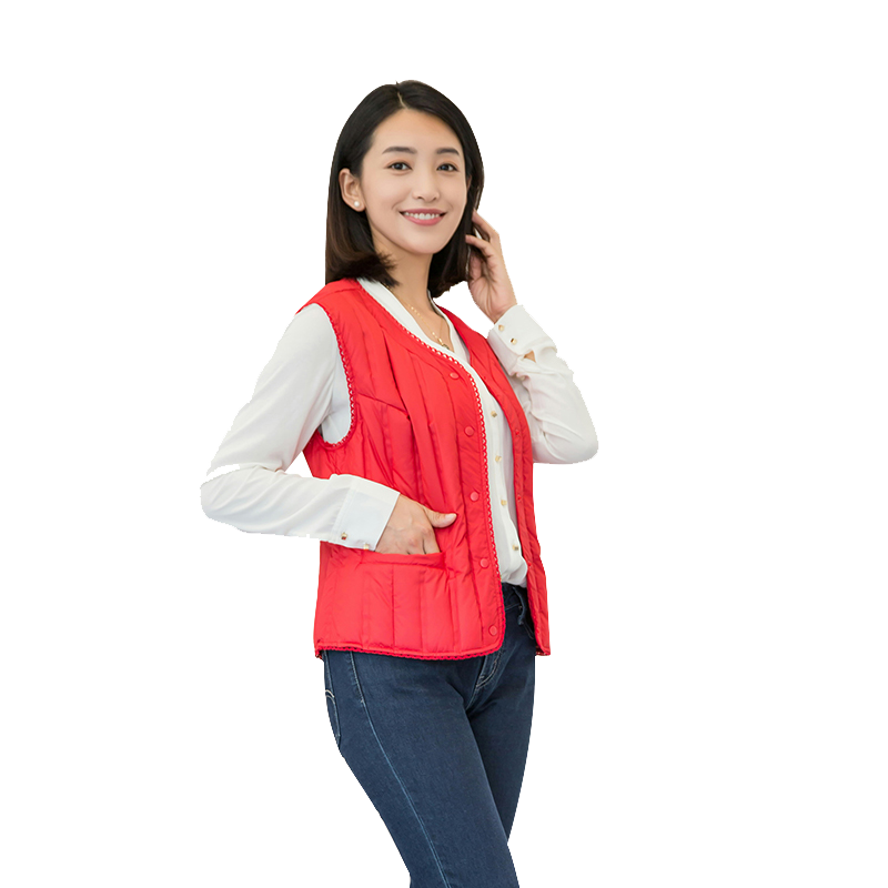 寒思女士羽绒马甲2021v领内恤