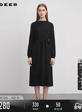 sdeer圣迪奥秋冬装女装罗纹圆领基本款宽松针织衫S244Z3513