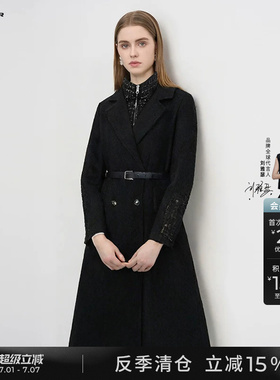 sdeer圣迪奥冬季女装立领格纹拼接收腰大衣式羽绒服S234Z2457
