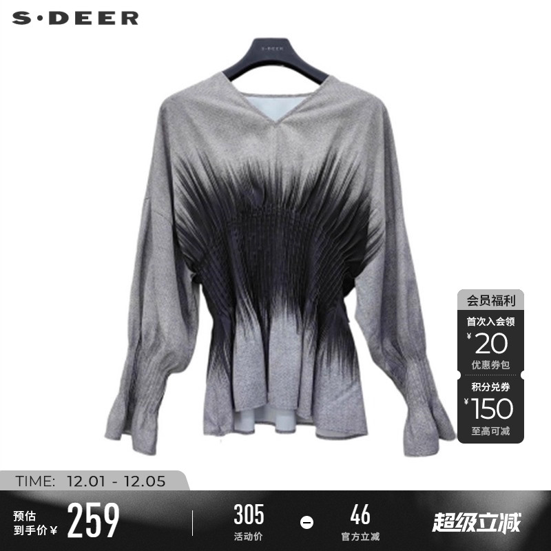 OL风衬衫 压褶印花 不规则摆