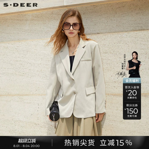 s.deerOL风单排扣宽松西装外套