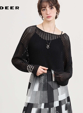【好物体验专享】sdeer圣迪奥慵懒镂空吊带两件套针织衫S262Z3511