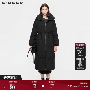 立领收腰长款 时尚 羽绒服S25462402 25年新品 sdeer圣迪奥女装