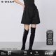 休闲高腰压褶插袋黑色A字短裤 sdeer圣迪奥冬季 女装 S21480905