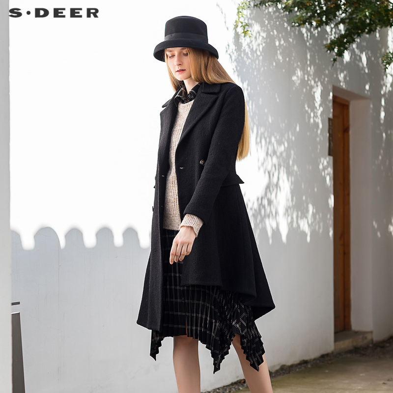 sdeer圣迪奥毛呢西装领