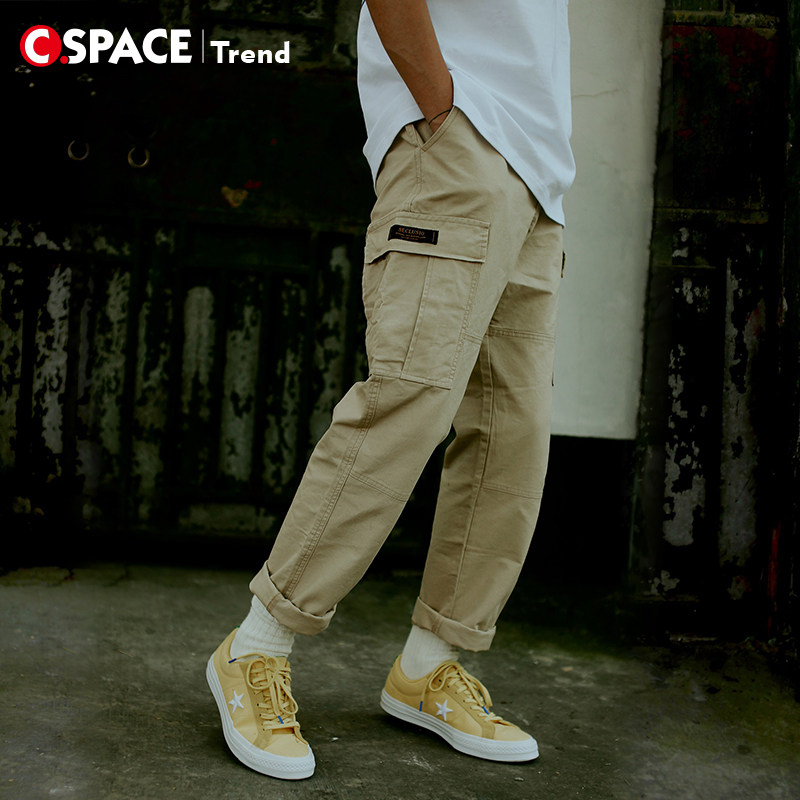 Cspace SECLUSIO国潮经典工装休闲长裤子男宽松直筒裤多口袋军裤在类目 男装, 休闲裤中 - 来自Buy2taobao.com提供专业的淘宝代购服务