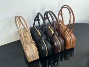 莞产意大利头层小牛皮纯源单长手柄女士手拎腋下挎包外贸女包 圆版