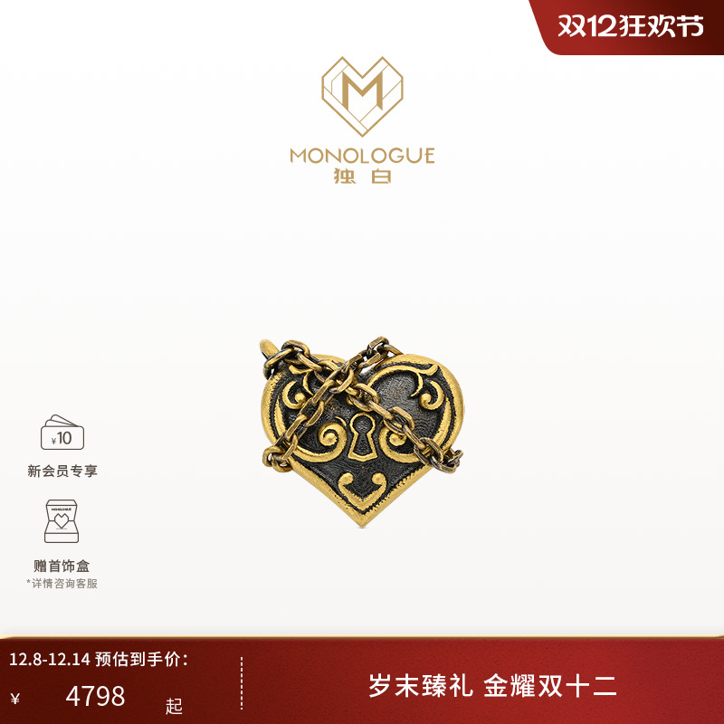 周大福monologue复古黄金耳钉