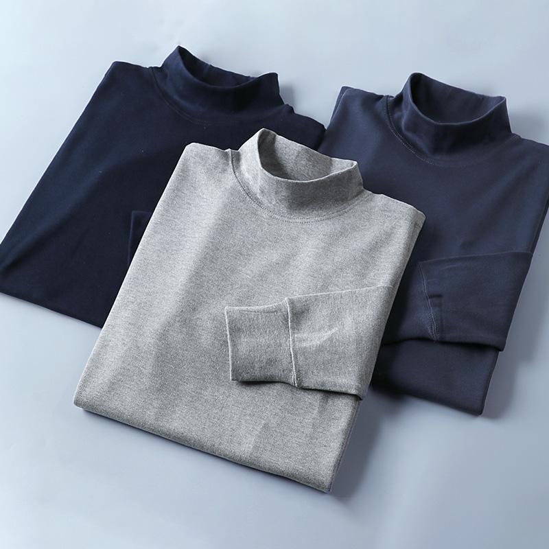 男士纯棉毛衫半高领内衣秋衣上衣