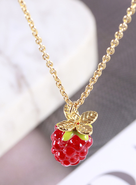 黄铜女生树脂树莓项链