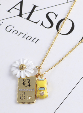 甜美森系趣味珐琅金属方牌女生