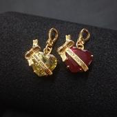 项坠 canoe爱心形水晶粉色超闪锆石蝴蝶结吊坠 挂坠 Juicy 特价