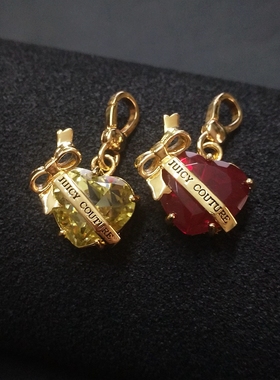 特价Juicy canoe爱心形水晶粉色超闪锆石蝴蝶结吊坠/项坠/挂坠