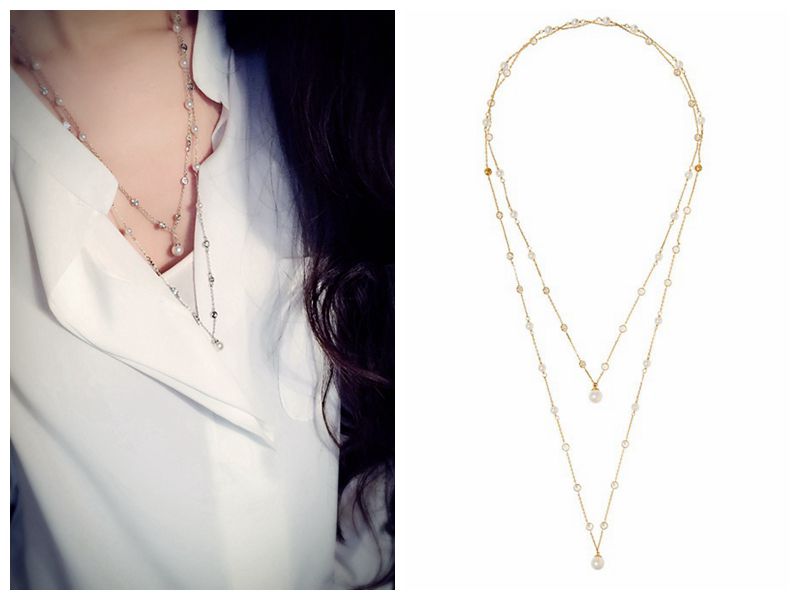 henri bendel优雅锆石珍珠吊坠小坠长款毛衣链双层项链 毛衣链HB|ruв категории Украшения,ювелирные изделия, ожерелье - от Buy2taobao.com для оказания профессиональной услуги покупки агента Taobao