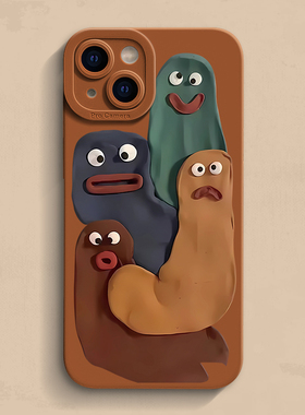 橡皮脸iPhone15手机壳苹果14pro max个性13保护7套mini男女12搞怪6s全包xs有趣i17防摔8plus欧美11新款xr创意