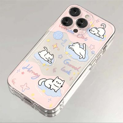 满屏猫咪适用苹果15手机壳iPhone13ProMa文艺x14/17防摔12Plus新款11/16可爱pm套Xs女生Mini镜头X全包XR软壳i