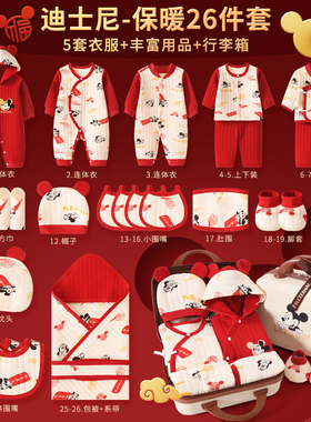 迪士尼新生儿礼盒婴儿衣服套装满月宝宝出生见面礼物高档用品送礼