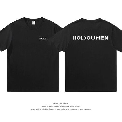 【HOLDOUMEN】十个勤天吧周边短袖慵懒风T恤后陡门男女纯棉衣服」