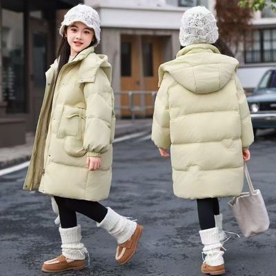 2025冬季新款儿童羽绒服女童中长款加厚白鸭绒女孩中大童洋气外套