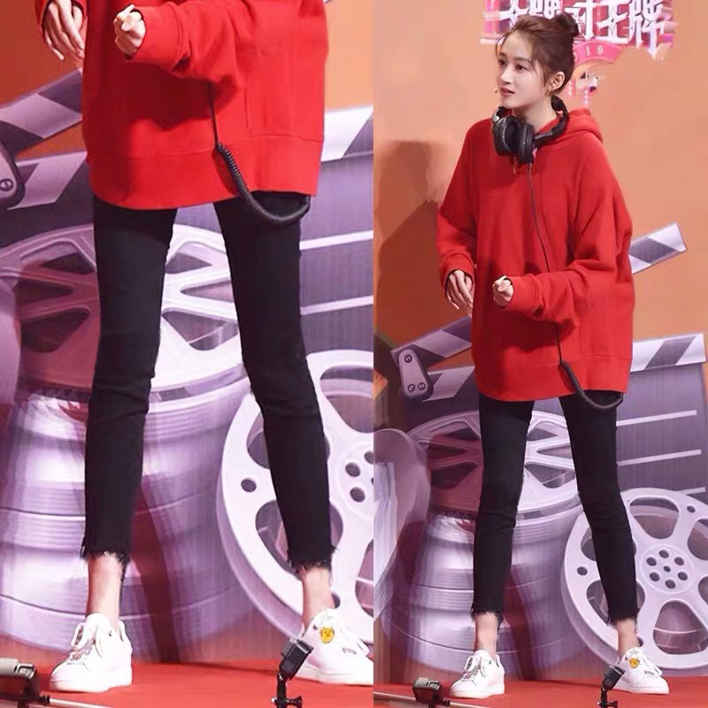 明星同款黑色牛仔裤女高腰显瘦小脚百搭裤子八分小个子破洞九分裤