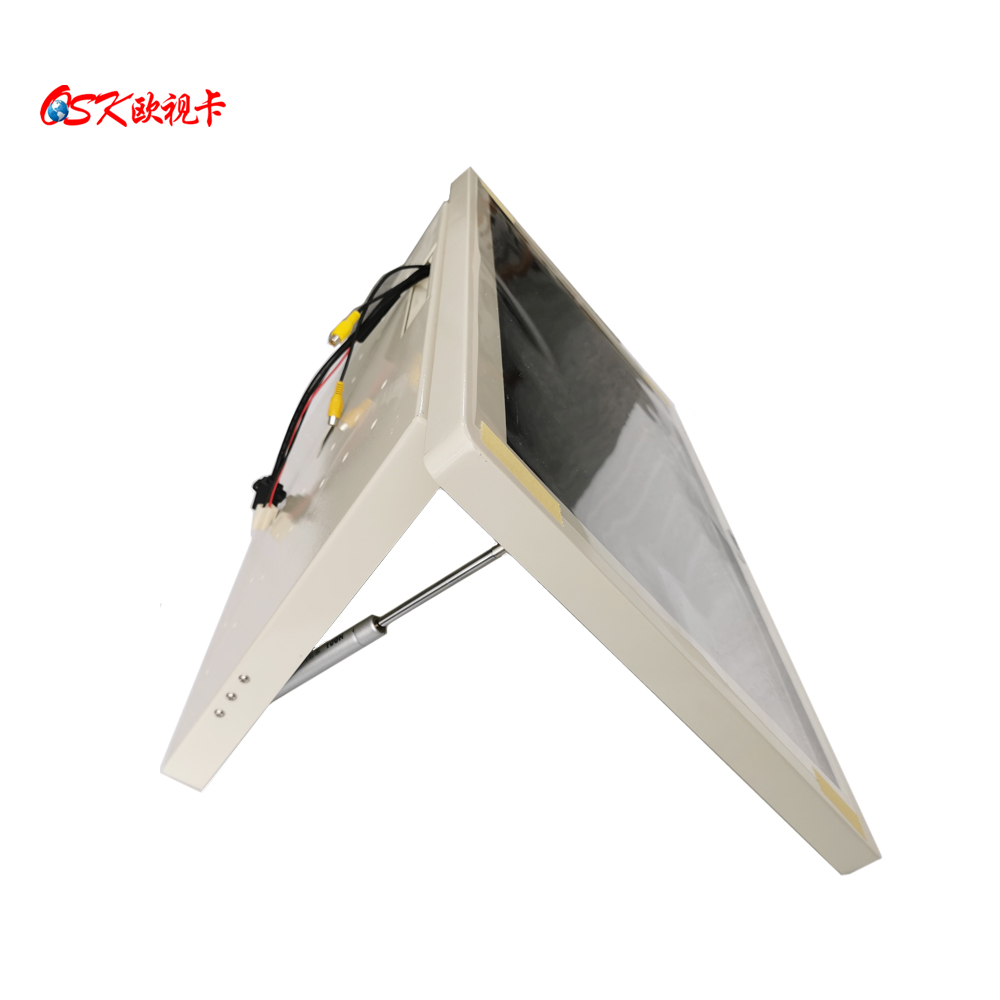 27寸后折车载显示器av+hdmi输入9-36V观光车顶装电视屏插U盘