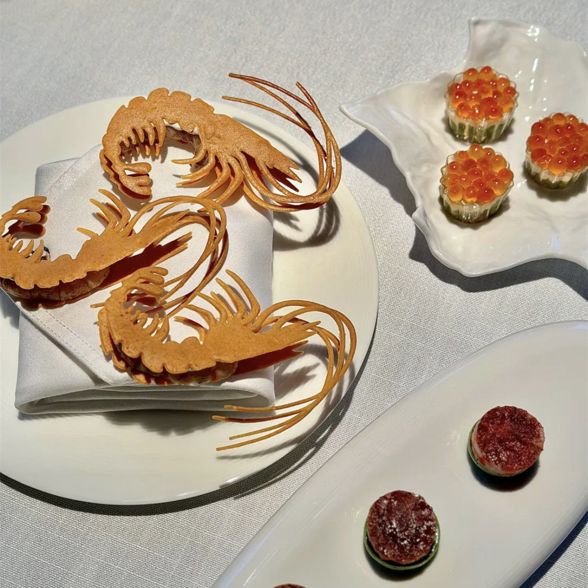 龙虾硅胶模具脆片点缀前菜装饰摆盘法餐位上镂空烘焙甜品蕾丝磨具