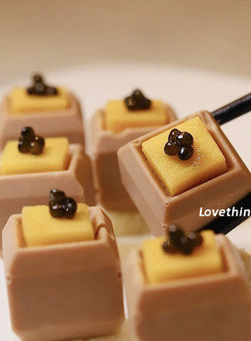 新中式意境菜大理石创意菜冷菜分子料理冰块糕点凹方块硅胶diy模