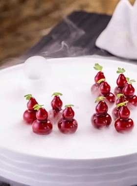 葫芦鹅肝模具创意烘焙红福袋桃鹅肝意境冷菜摆盘装饰花生板栗硅胶