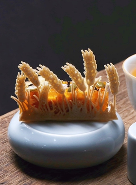 盘式麦穗硅胶模具 枫叶树叶翻糖蕾丝垫鱼骨分子料理脆片蛋糕模具