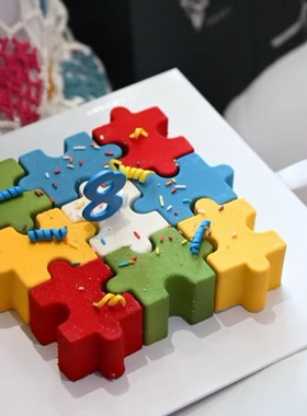 创意慕斯甜品蛋糕烘焙冰块硅胶点心下午茶蛋糕立体模具7连磨具