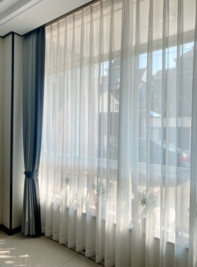白色成品窗纱纱帘  纯色经典百搭透光飘逸垂感好阳台客厅飘窗卧室