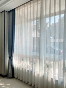 白色成品窗纱纱帘 百搭透光飘逸垂感好阳台客厅飘窗卧室 纯色经典