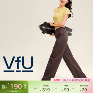 棕色阔腿裤 VfU三防宽松直筒裤 休闲运动长裤 春季 子登山 女2025新款
