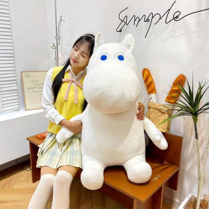 可爱卡通姆明河马玩偶毛绒玩具抱睡觉白色大号公仔布娃娃女生礼物