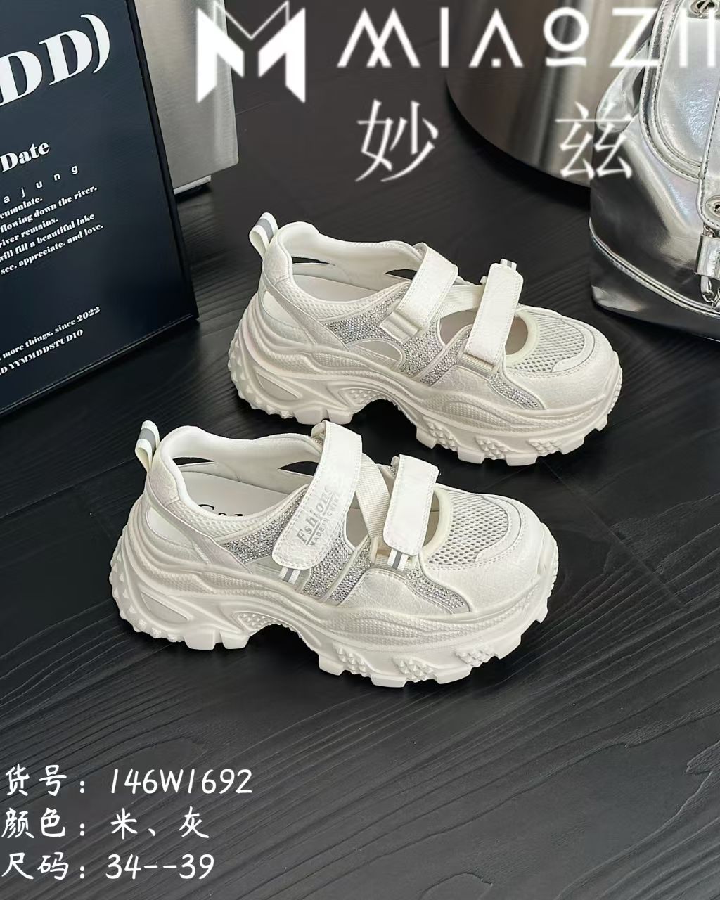 25年妙兹夏季时尚老爹鞋百搭透气水钻运动鞋户外登山鞋146w1692