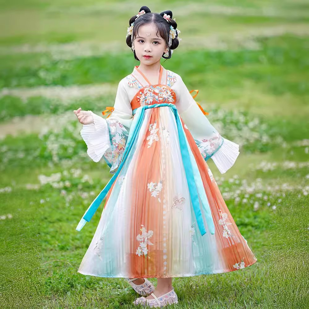 儿童汉服女童2025新款襦裙古装国风刺绣汉服连衣裙工厂