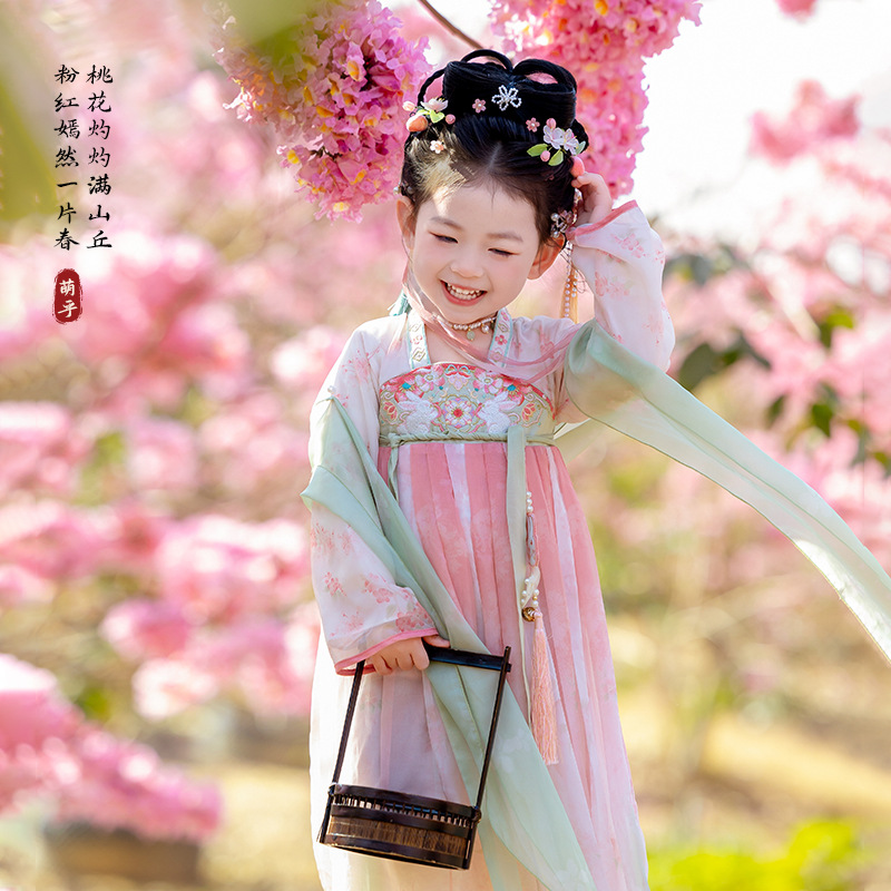 2025新款汉服女童夏季襦裙古装中国风超仙连衣裙儿童古风唐装夏款