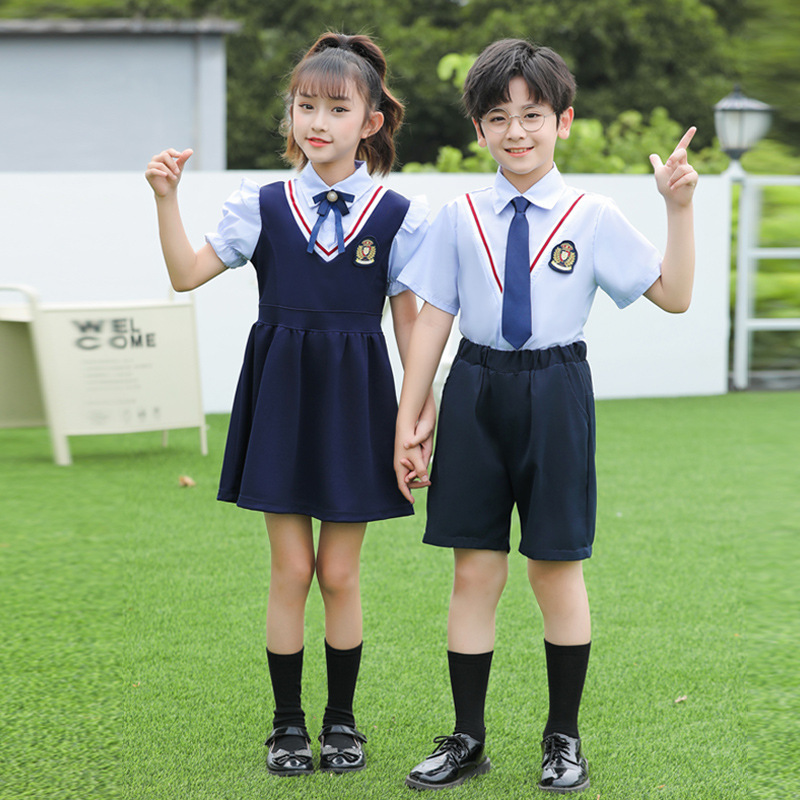 六一儿童大合唱夏季表演服幼儿园园服诗歌朗诵演出服新英伦风班服