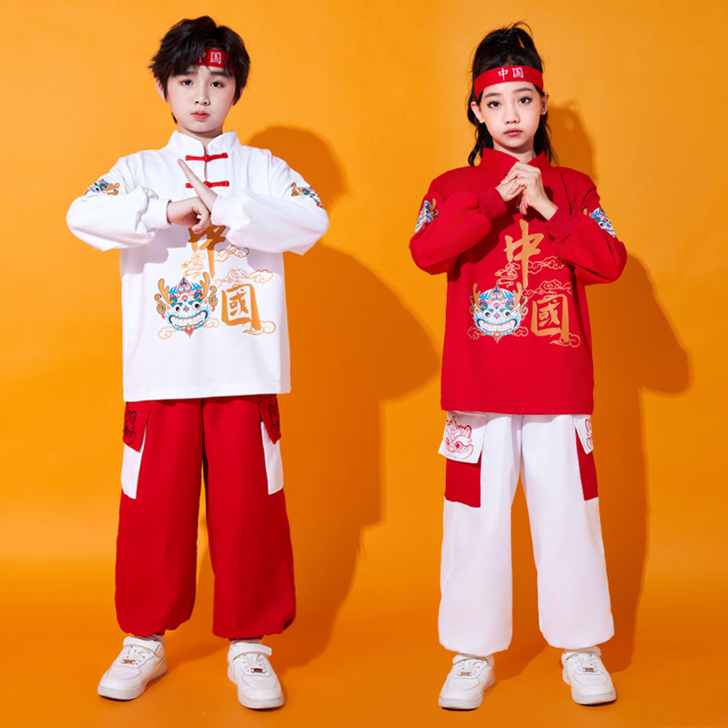 秋季儿童啦啦队演出服中小学生运动会套装幼儿园舞蹈班服表演汉服
